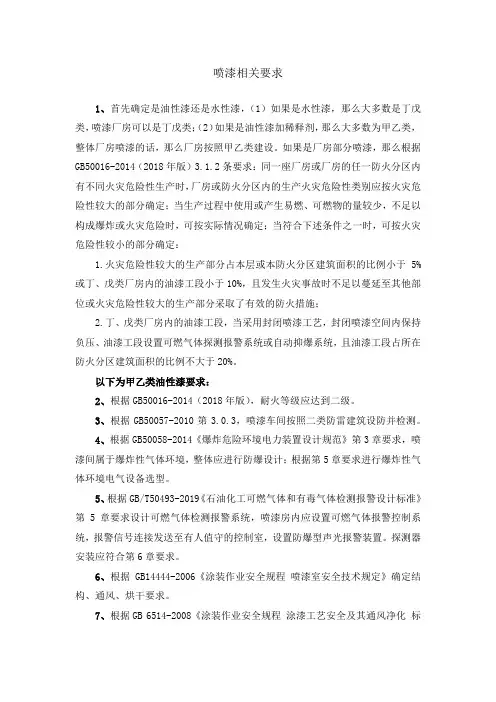 喷漆相关要求