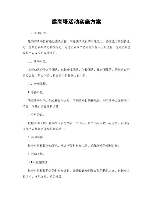 建高塔活动实施方案