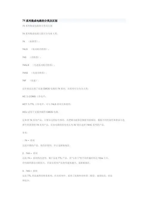 74系列芯片介绍