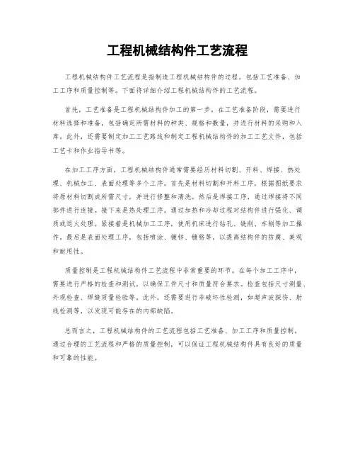 工程机械结构件工艺流程