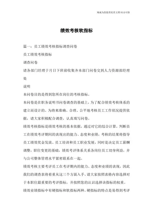 绩效考核软指标