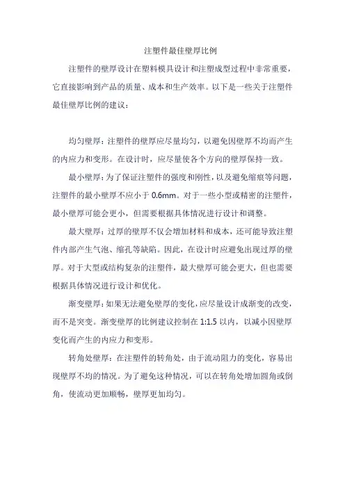 注塑件最佳壁厚比例