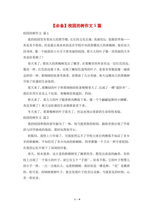 校园的树作文5篇