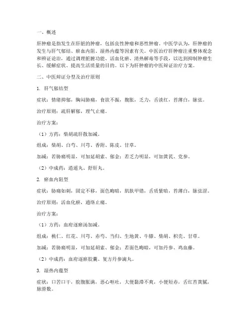 肝肿瘤中医辩证治疗方案