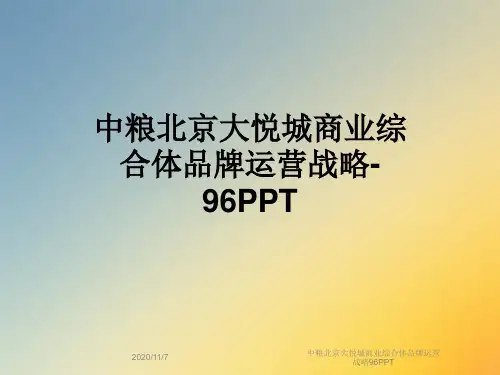 中粮北京大悦城商业综合体品牌运营战略96PPT