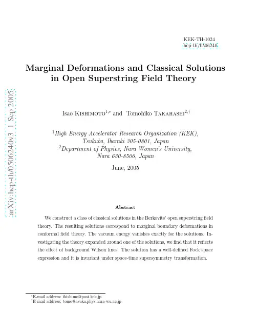 Marginal Deformations and Classical Solutions in Open Superstring Field Theory