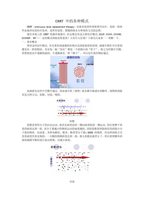 CRRT 中的各种模式