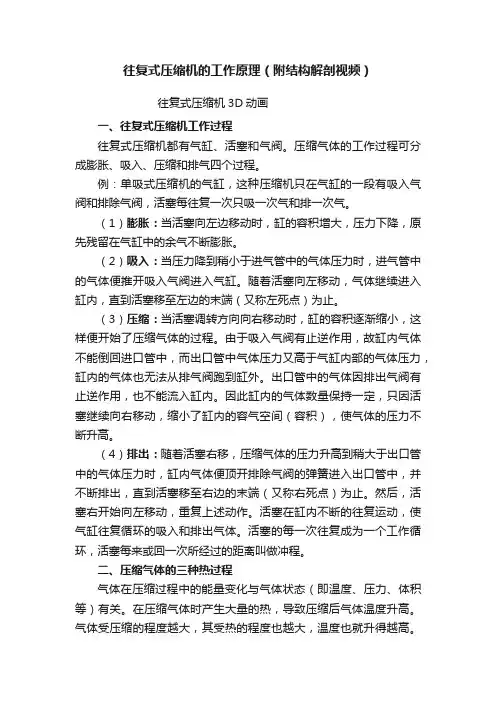 往复式压缩机的工作原理（附结构解剖视频）