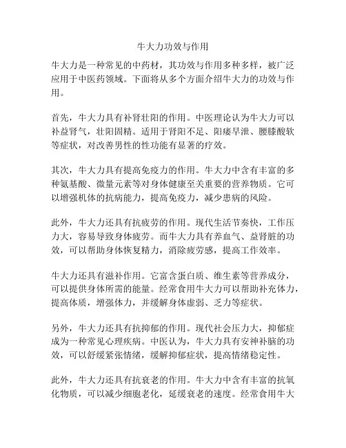 牛大力功效与作用