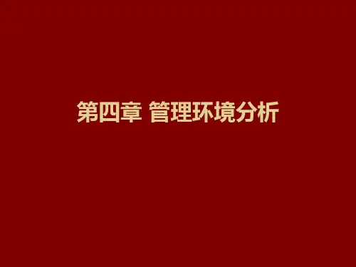 第四章管理环境分析