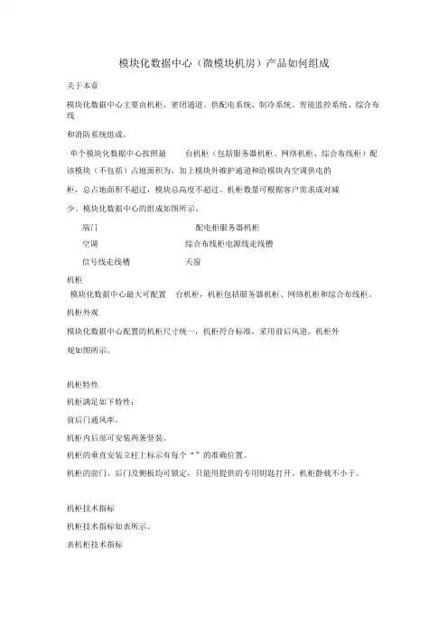 1微模块机柜(模块化机房)方案规划设计