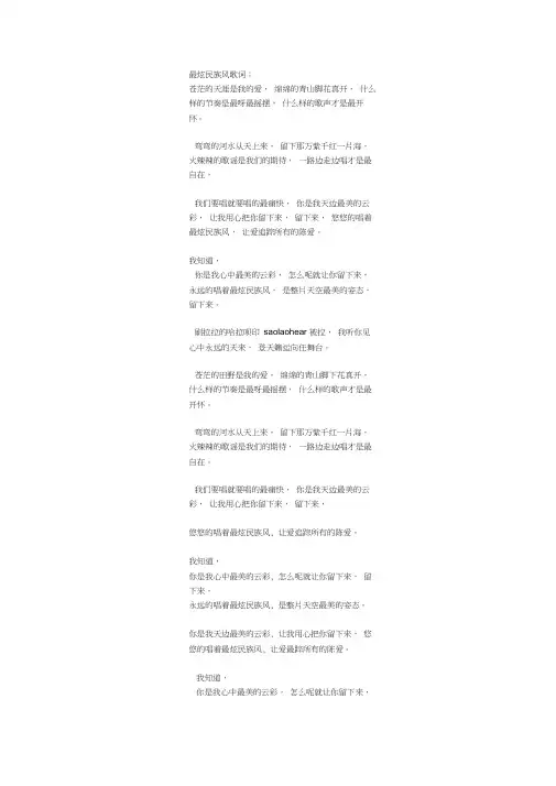 最炫民族风歌词