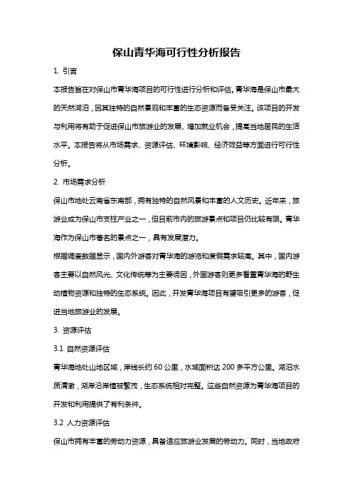 保山青华海可行性分析报告