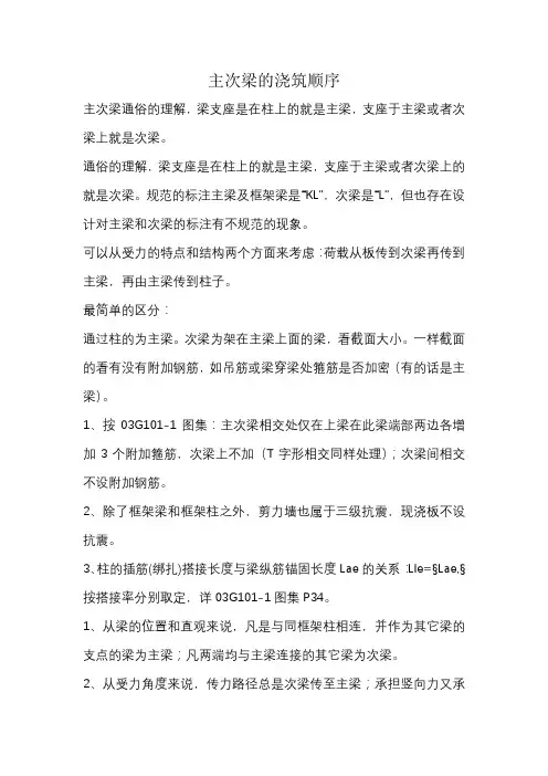 主次梁的浇筑顺序