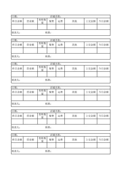 店铺日结报表