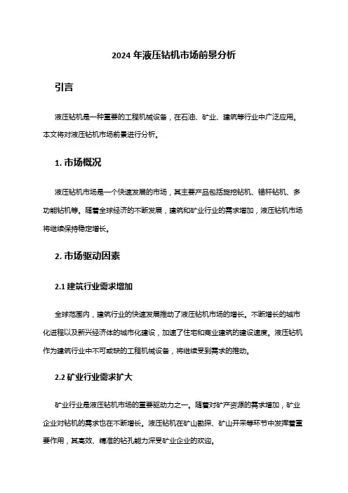 2024年液压钻机市场前景分析