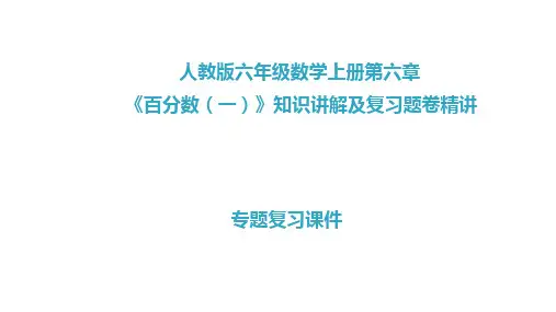 人教版六年级数学上册第六章《百分数(一)》复习题卷