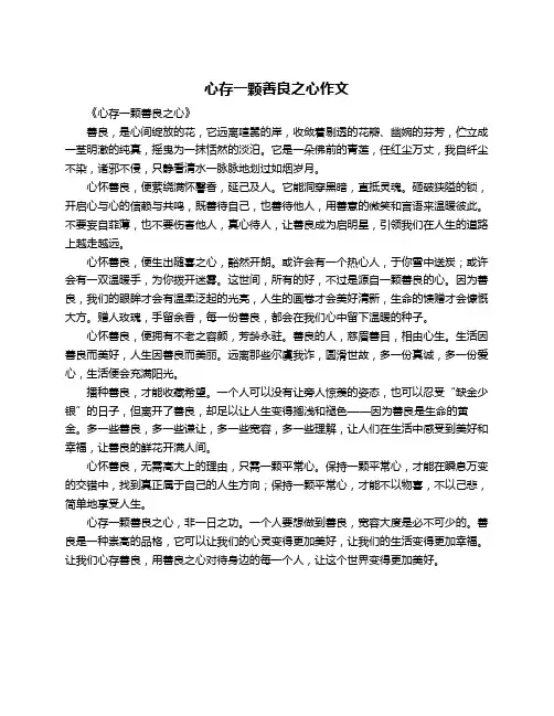 心存一颗善良之心作文