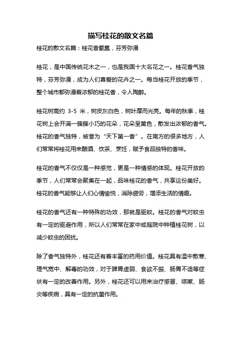 描写桂花的散文名篇