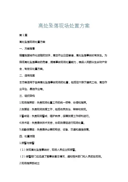 高处坠落现场处置方案