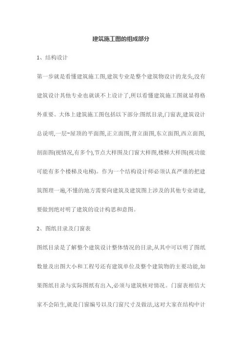 建筑施工图的组成部分