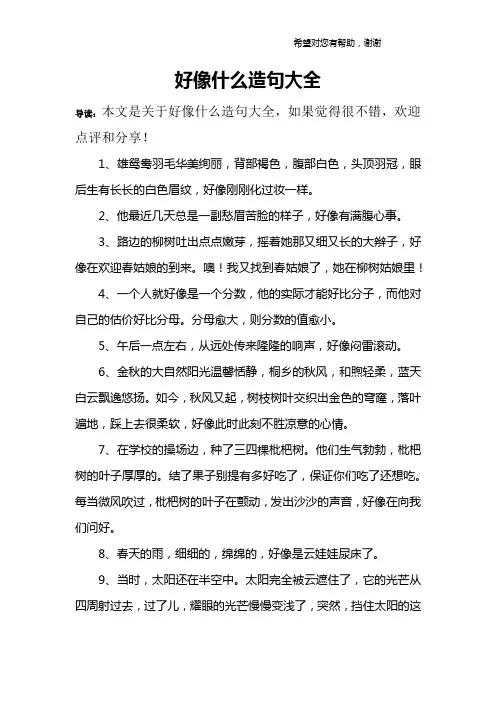 好像什么造句大全