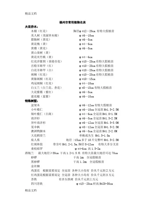 (整理)福州常用植物名录6571499