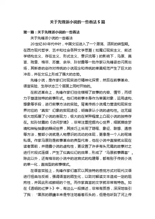 关于先锋派小说的一些看法5篇