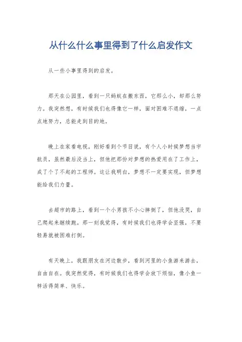 从什么什么事里得到了什么启发作文