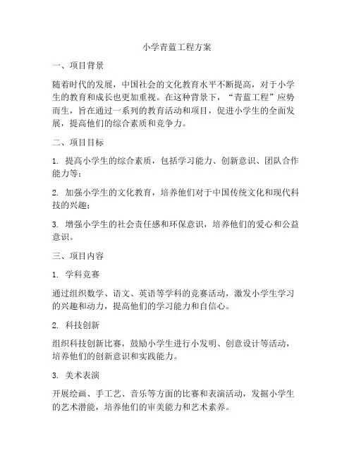 小学青蓝工程方案