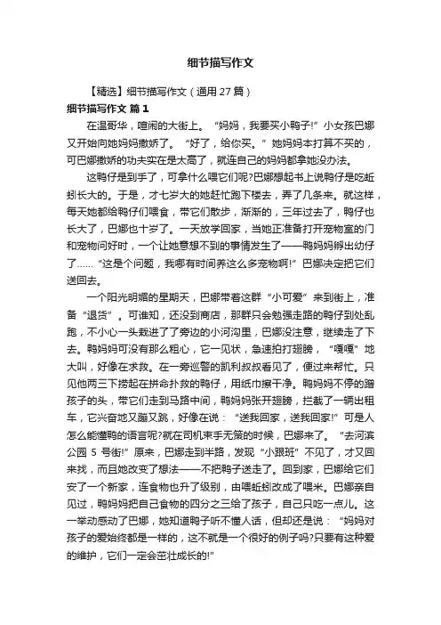 细节描写作文