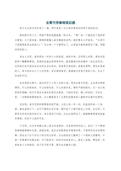 去看守所参观观后感