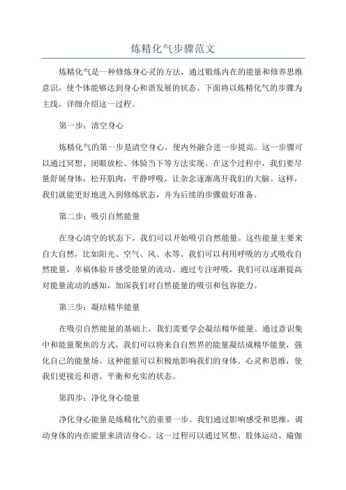 炼精化气步骤范文