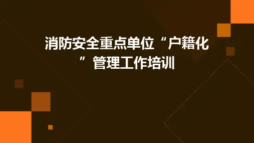 消防安全重点单位“户籍化”管理工作培训