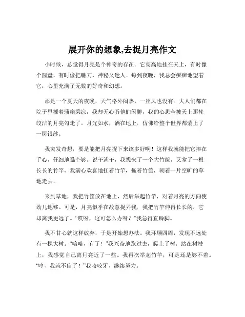 展开你的想象,去捉月亮作文