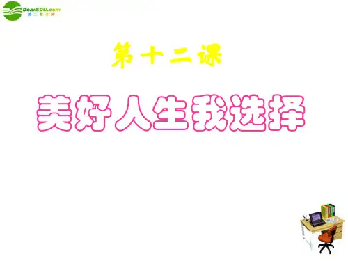 九年级政治 第十二课《美好人生我选择》课件 鲁教版