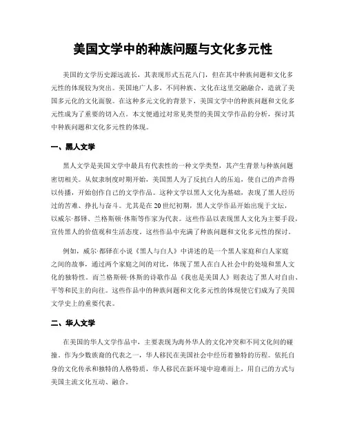 美国文学中的种族问题与文化多元性