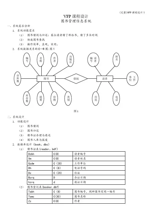 (完整)VFP课程设计1