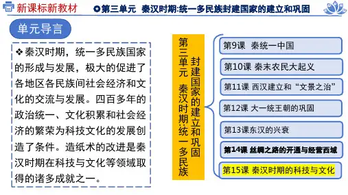 人教统编2024年版七年级历史上册第15课_秦汉时期的科技与文化【课件】