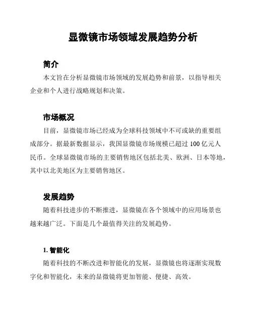 显微镜市场领域发展趋势分析