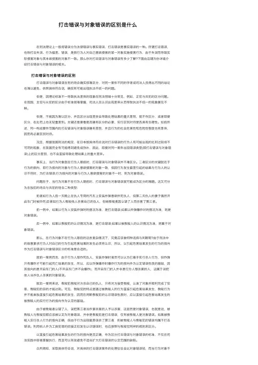 打击错误与对象错误的区别是什么
