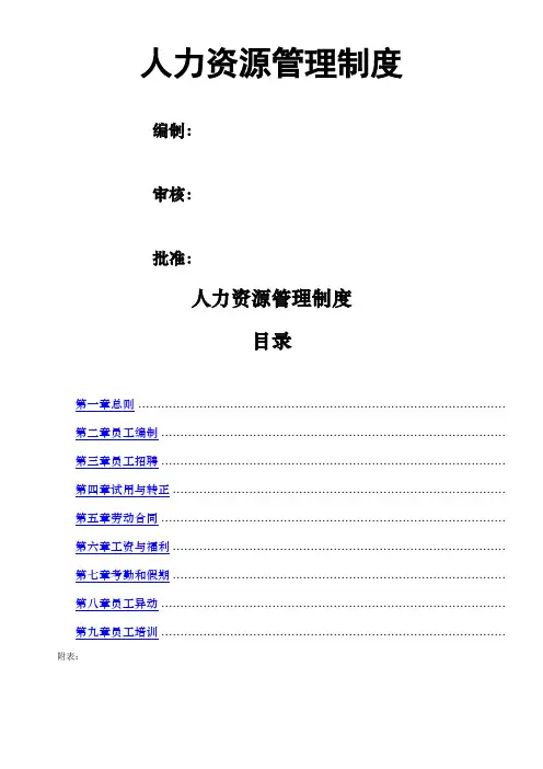HR管理制度及表单