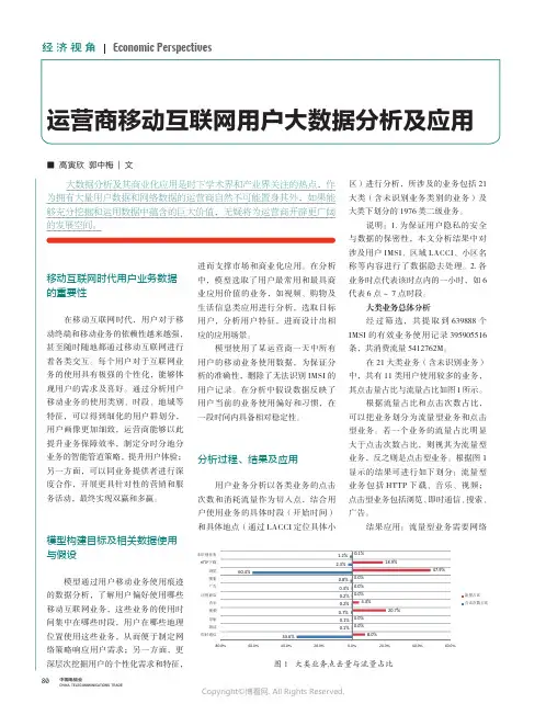 运营商移动互联网用户大数据分析及应用