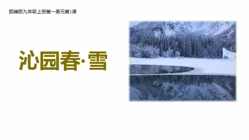 新人教版初中九年级语文上册《沁园春雪》教学课件