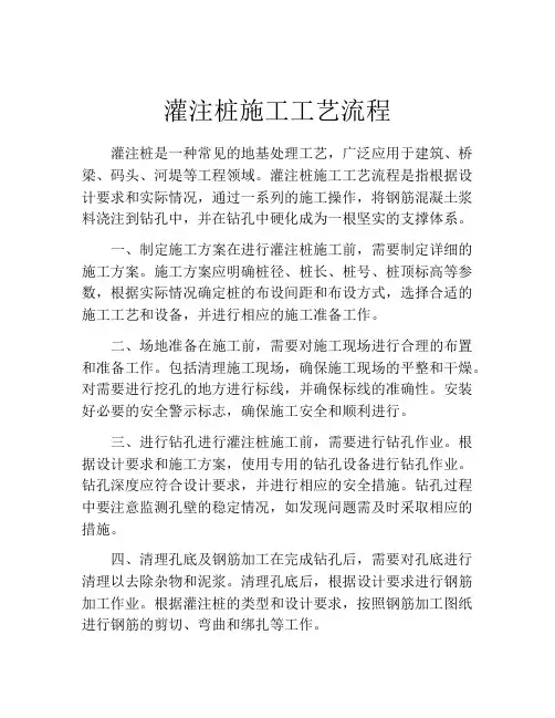 灌注桩施工工艺流程
