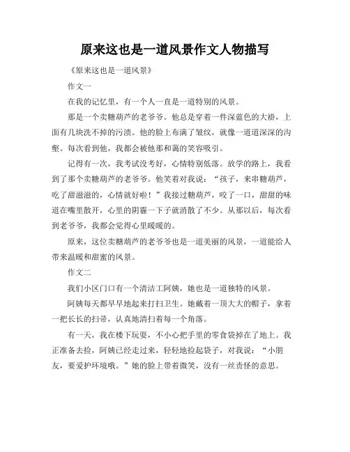 原来这也是一道风景作文人物描写
