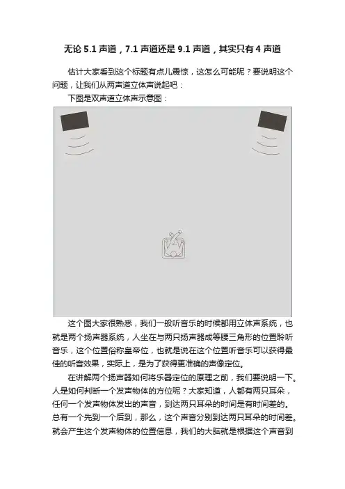 无论5.1声道，7.1声道还是9.1声道，其实只有4声道