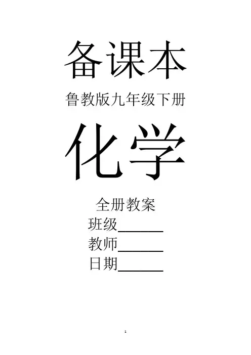 鲁教版化学九年级下册全册教案