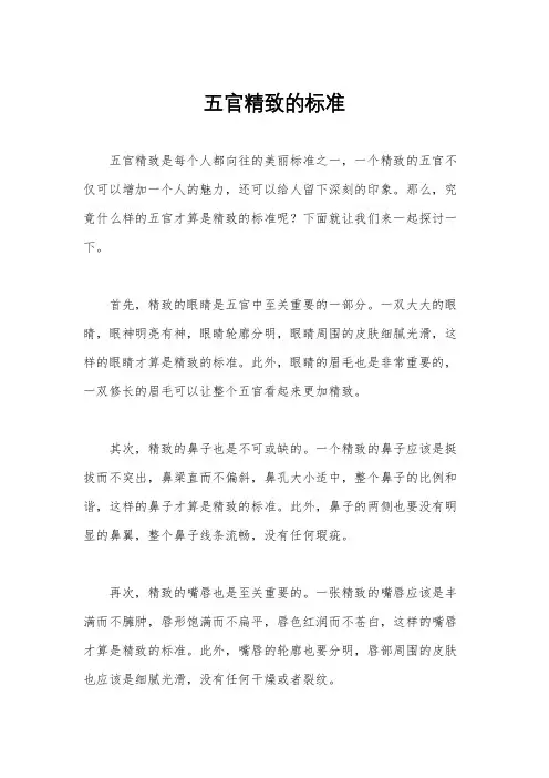 五官精致的标准