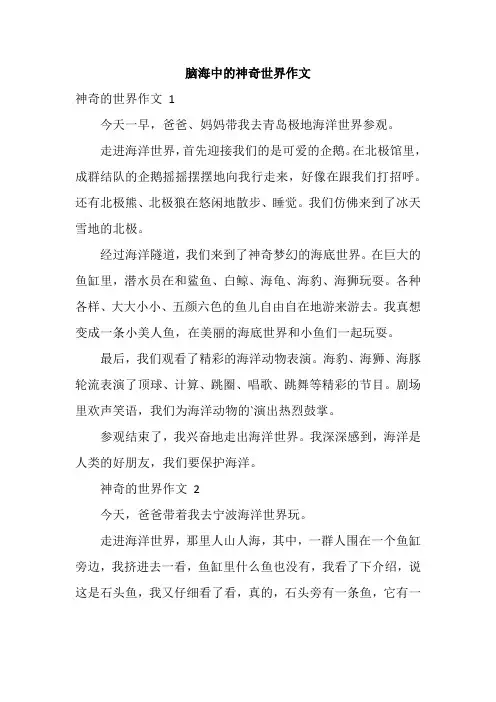 脑海中的神奇世界作文